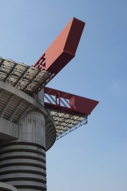 Milano 'nun San Siro bölgesindeki futbol stadyumu, ayrıntı, İtalya