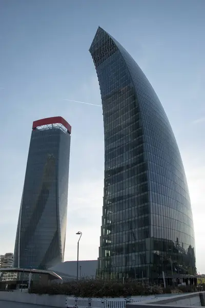Milano Daki Modern Gökdelenler Şehir Hayatı Bölgesi Talya — Stok fotoğraf