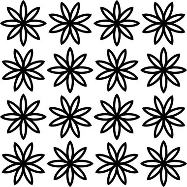 Geometrik çiçek dekorasyonu, vektör illüstrasyonu, desen aynı görüntü yinelemesi.