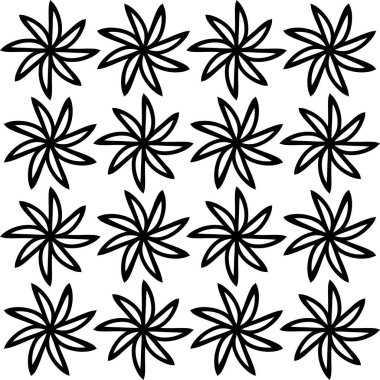Geometrik çiçek dekorasyonu, vektör illüstrasyonu, desen aynı görüntü yinelemesi.