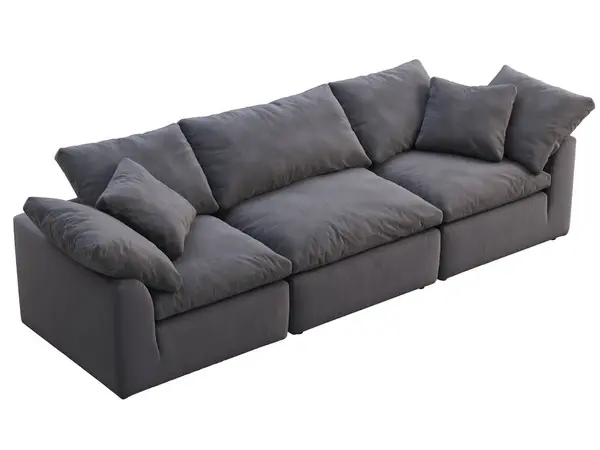 Sofá Tecido Azul Escuro Modular Moderno Sofá Estofamento Têxtil Fundo — Fotografia de Stock