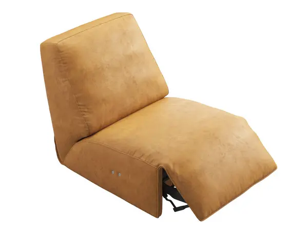 Nowoczesny Brązowy Skórzany Fotel Tapicerski Regulowane Krzesło Białym Tle Połowa — Zdjęcie stockowe