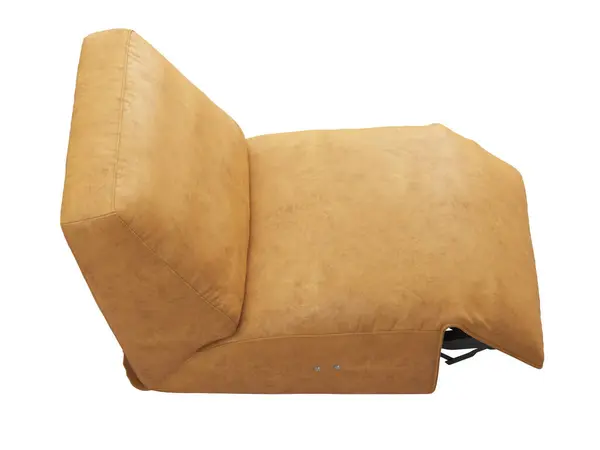 Nowoczesny Brązowy Skórzany Fotel Tapicerski Regulowane Krzesło Białym Tle Połowa — Zdjęcie stockowe