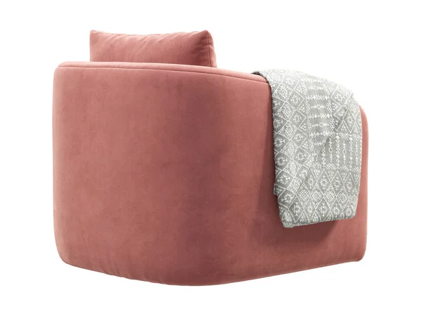 Silla Giratoria Textil Moderna Sillón Tapizado Terciopelo Rosa Con Tiro —  Fotos de Stock