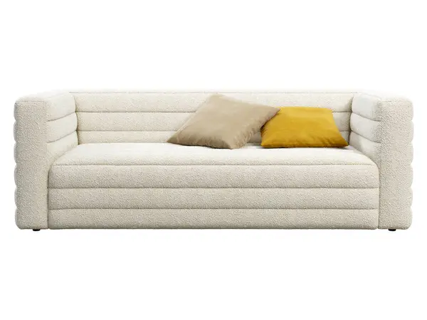 Sofa Tekstil Modern Berkursi Dua Buket Putih Pelapis Sofa Berumbai Stok Foto Bebas Royalti
