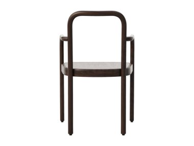 Modern buhar bükülü tahta sandalye. Beyaz arka planda sırtüstü ve dizliği olan ahşap kayın koltuğu. Yüzyılın ortalarında, modern, İskandinav, tavan arası. 3d hazırlayıcı