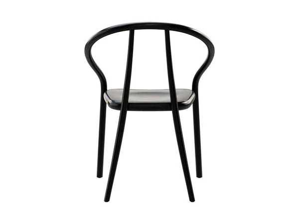 Czarny Lakierowany Drewniany Fotel Drewniane Solidne Krzesło Bukowe Oparciem Podłokietnikiem — Zdjęcie stockowe