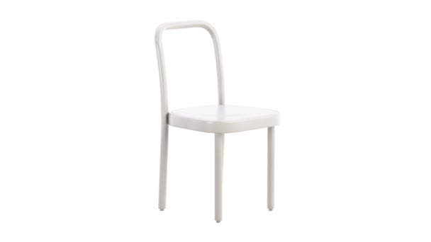 Okrągła Animacja Białego Lakierowanego Drewnianego Krzesła Drewniane Solidne Krzesło Bukowe — Wideo stockowe