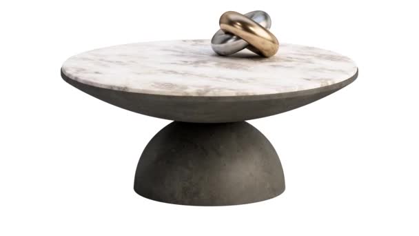 Table Basse Moderne Avec Une Base Aluminium Empilé Gris Martelé — Video