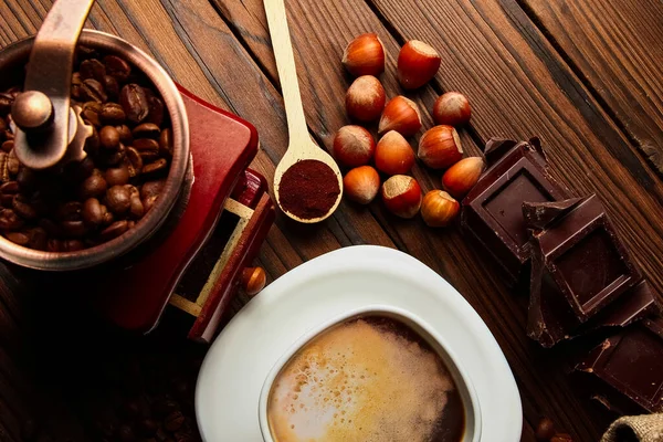 stock image coffee grinder and coffee background