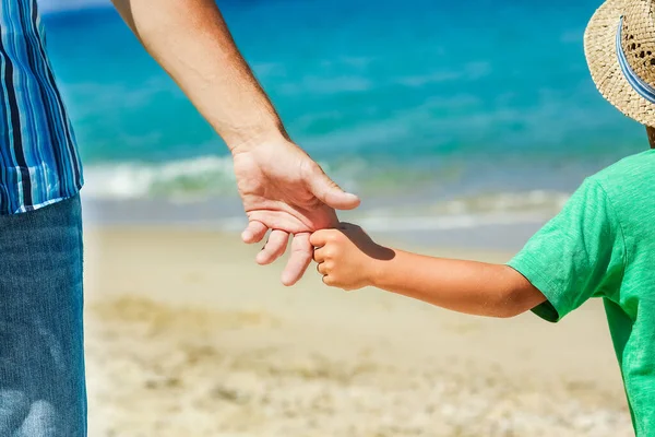 Hands Happy Parent Child Seashore Journey Trip Nature — Stock Photo, Image