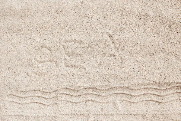 Vacker Teckning Sanden Havet Bakgrund — Stockfoto
