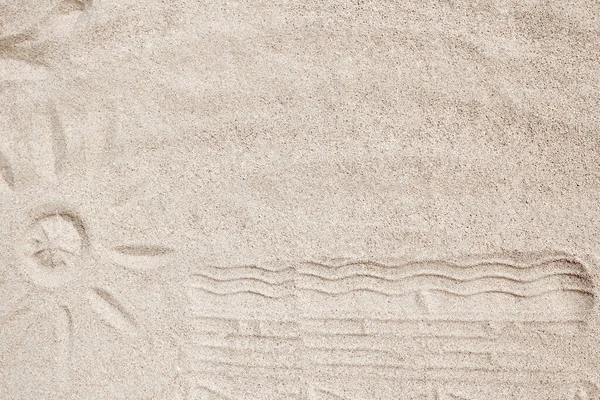 Beautiful Drawing Sand Sea Background — Stock Photo, Image