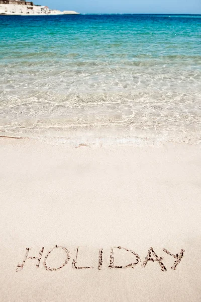 Όμορφο Σχέδιο Στην Άμμο Της Θάλασσας Φόντο — Φωτογραφία Αρχείου