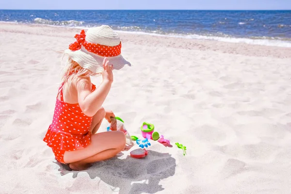 Happy Baby Girl Sea Summer Nature — Stock Photo, Image