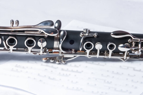 clarinet on a white background