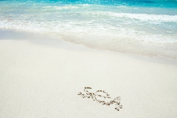 Красивый Рисунок Песке Фоне Морского Берега — стоковое фото