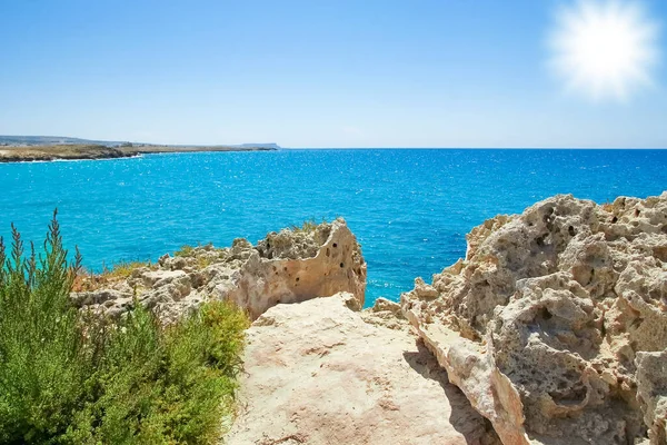 Piękna Przyroda Cypru Pobliżu Morza Otwartym Powietrzu — Zdjęcie stockowe
