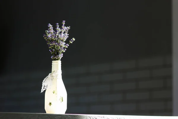 Flores Lavanda Vaso Floral — Fotografia de Stock