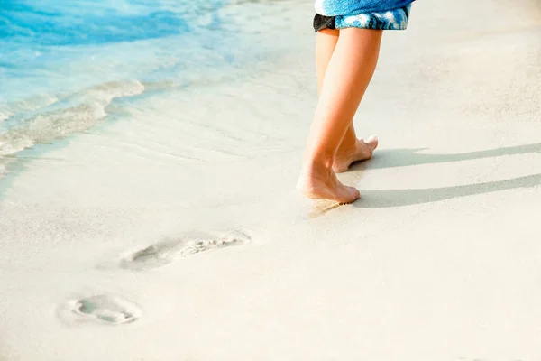 Schöne Beine Sand Griechischen Meer — Stockfoto
