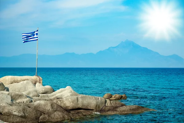 Hermoso Mar Grecia Sobre Fondo Naturaleza — Foto de Stock