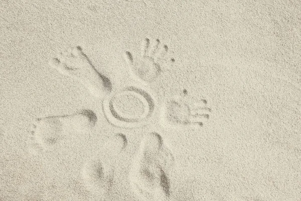 Drawing Sand Sea Travel Background — Fotografia de Stock