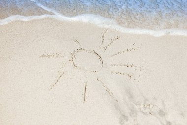 Beautiful sea and sand on the shore vacation travel background