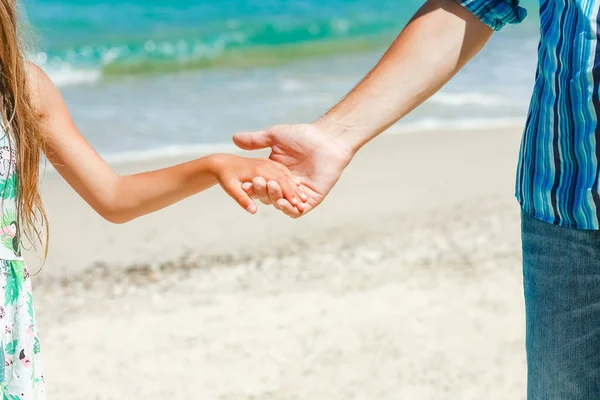 Hands Happy Parent Child Seashore Journey Trip Nature —  Fotos de Stock