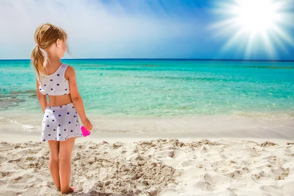 Copil Fericit Plajă Natura Ciprului — Fotografie, imagine de stoc