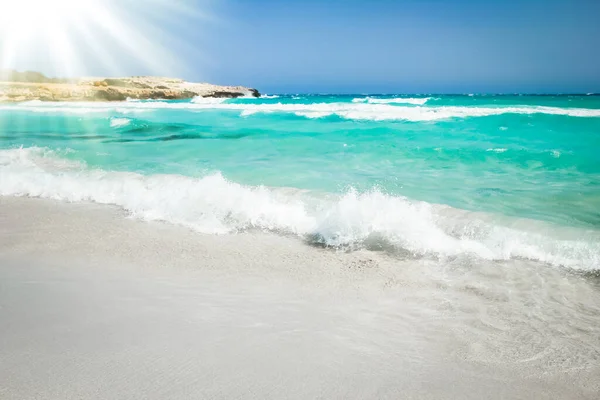 Όμορφη Παραλία Κύματα Στη Φύση Του Φόντου — Φωτογραφία Αρχείου