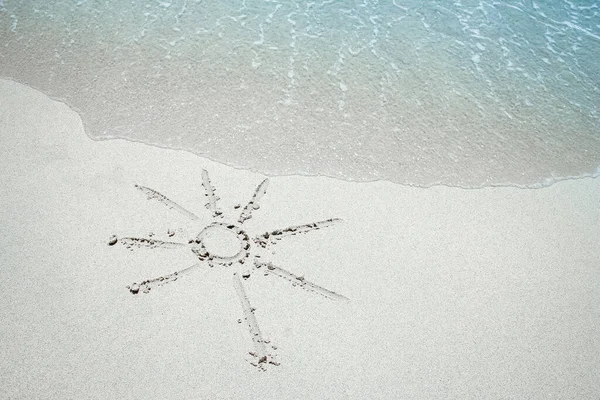Красивый Рисунок Песке Фоне Морского Берега — стоковое фото