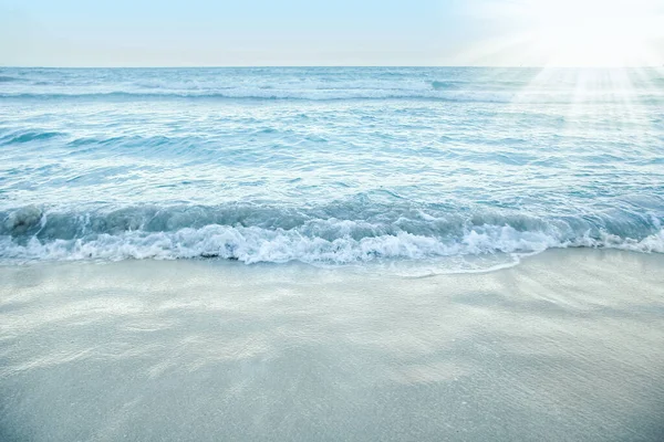 Όμορφη Παραλία Κύματα Στη Φύση Του Φόντου — Φωτογραφία Αρχείου