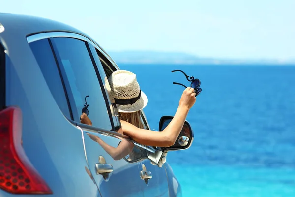 Happy Driver Sea Concept Happiness Vacation — Stock Photo, Image