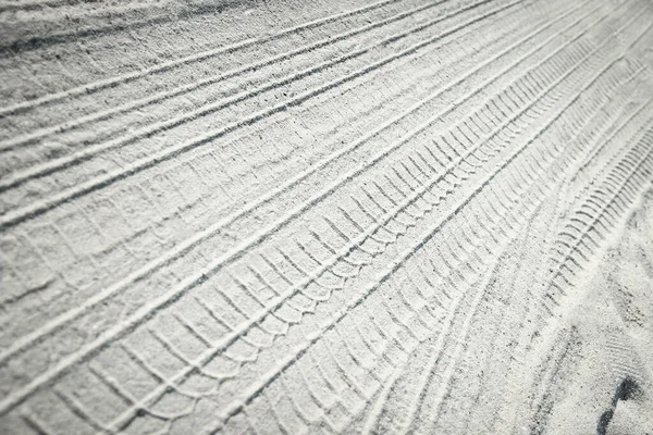 Traces Car Sand Sea Nature Background — Stock Photo, Image