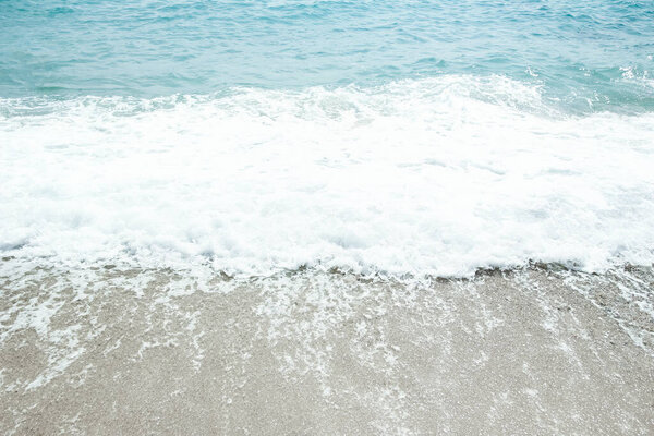 Beautiful sea and sand on the shore vacation travel background