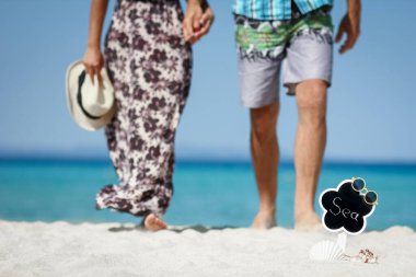 Happy couple at the seaside vacation travel weekend