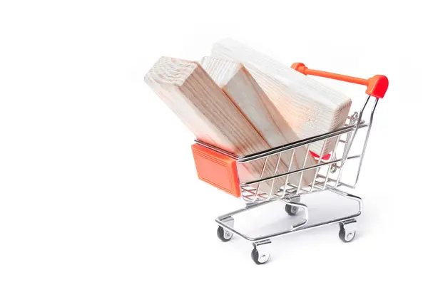 Stylish Ply Basket Shopping Bars White Background — Stock Photo, Image
