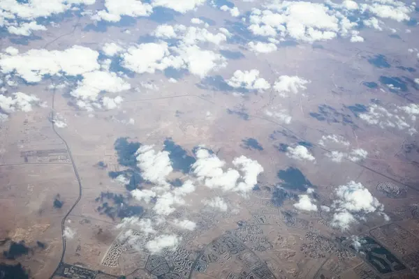 Krásná Země Moře Okna Letadlo Pozadí Stock Snímky