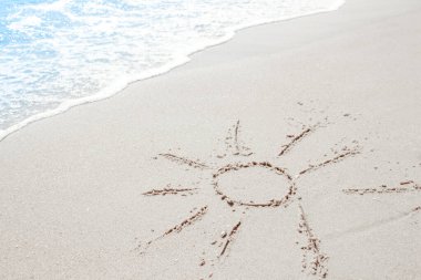 Yaz niteliğine Denizde kum güzel çizimler yazıt