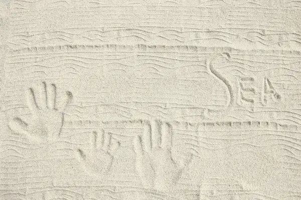 Малюнок Піску Морському Фоні Подорожі Стокове Фото