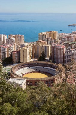 İspanya, Malaga 'daki Toros Meydanı' nın havadan görünüşü