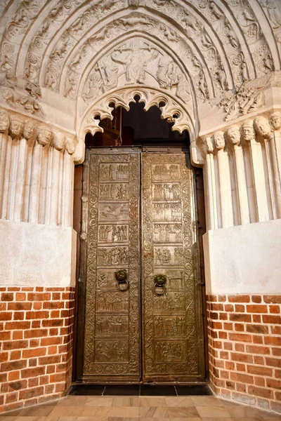 Bronze Ancient Doors Temple Which 1000 Years Old Gniezno Poland — Stock Photo, Image