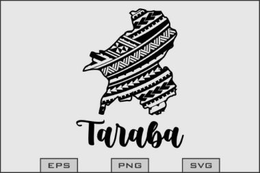 Nijerya Devlet Haritası Maori Mandala Deseni - TARABA