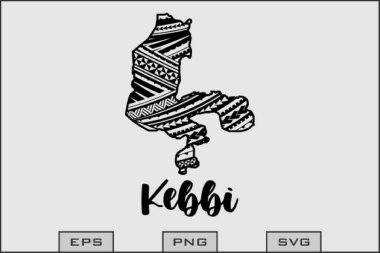 Nijerya Devlet Haritası Maori Mandala Deseni - KEBBI