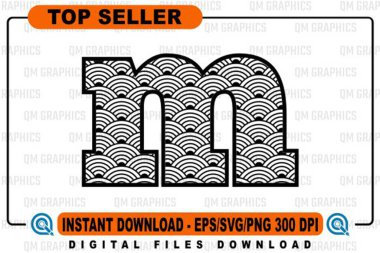 Japonca Seigaiha a to z monogram harfleri 