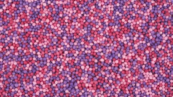 Vista Superior Cima Pequenos Vermelhos Rosa Azul Polvilha Doces Açúcar — Vídeo de Stock