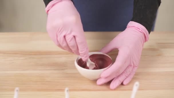 Girl Mixing Herbal Powder Bowl Making Handmade Body Scrub — Stock videók