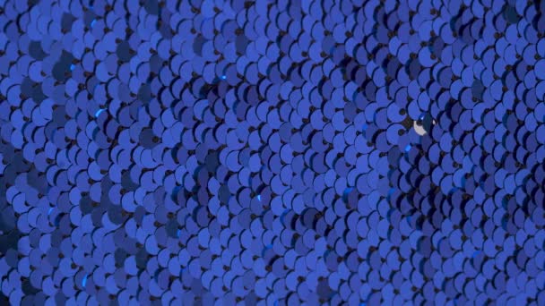 Dal Tocco Dito Paettes Blu Girano Cambiano Colore Argento Texture — Video Stock