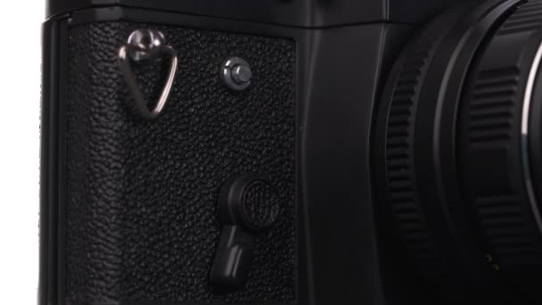 Câmera Reflexa Lente Única Close Auto Temporizador Manual Montado Uma — Vídeo de Stock