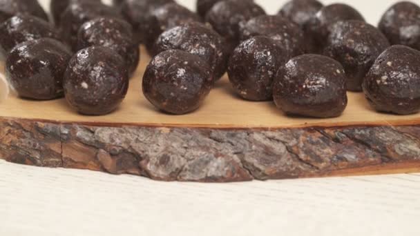 Partea Jos Bilelor Delicioase Bomboane Ciocolată Desert Casă Conceptul Mâncare — Videoclip de stoc